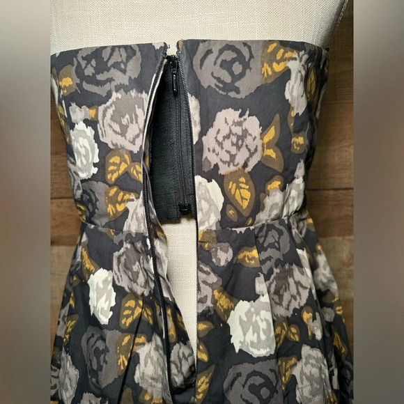 🌻 J.Crew Marielle Dress Solstice Floral in Women's size 6 Strapless Cocktail - Picture 7 of 10